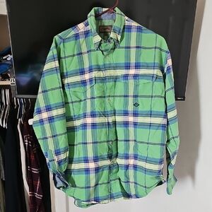 Roper Green and Blue Plaid Casual Shirt